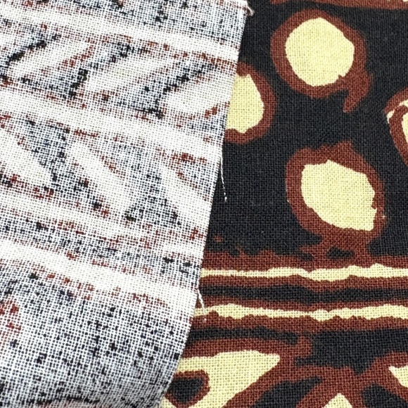 fabric remnant "mud" cloth repro vintage cotton 41" x 60" brown cream pristine - Picture 5 of 9